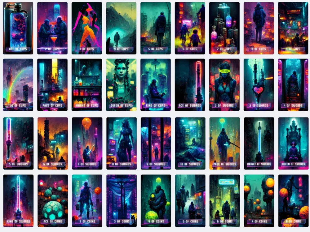 cyberpunk tarot deck