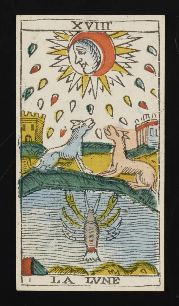 marseilles tarot deck la lune meaning