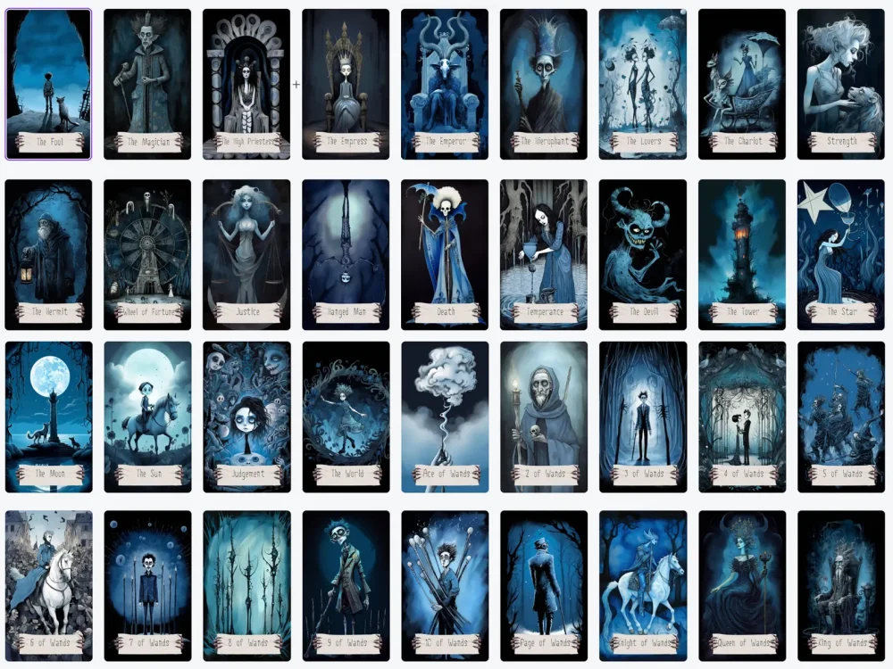 tim burton tarot cards