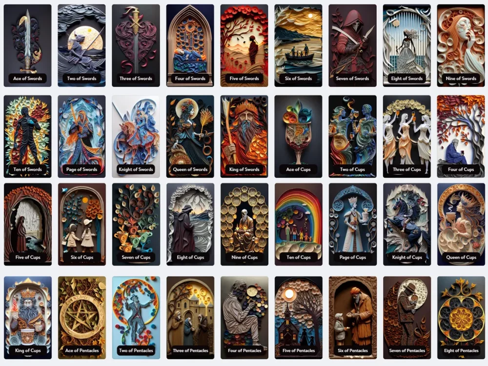 quilling tarot deck