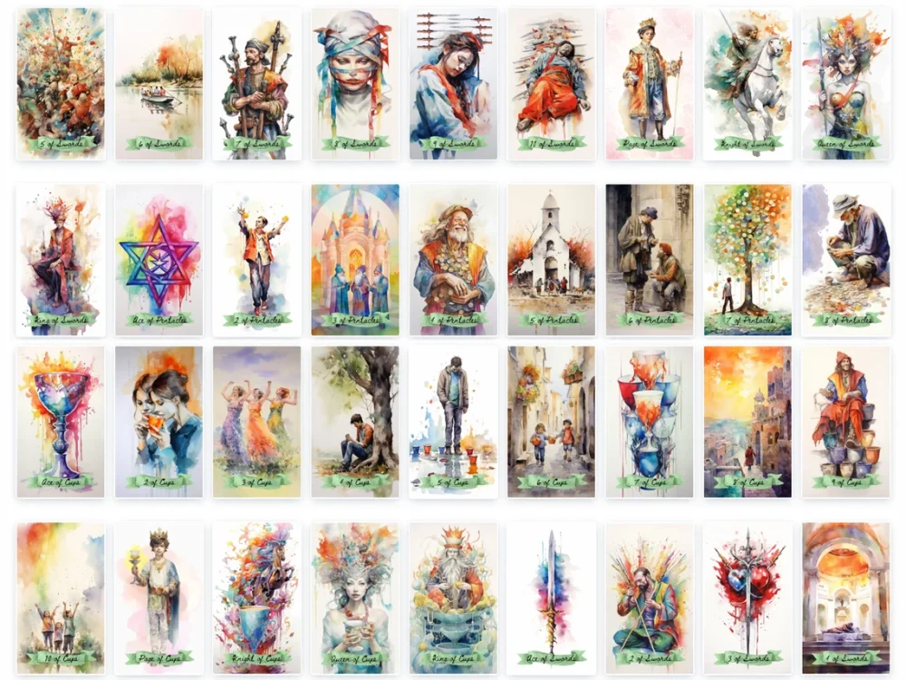 watercolor tarot deck